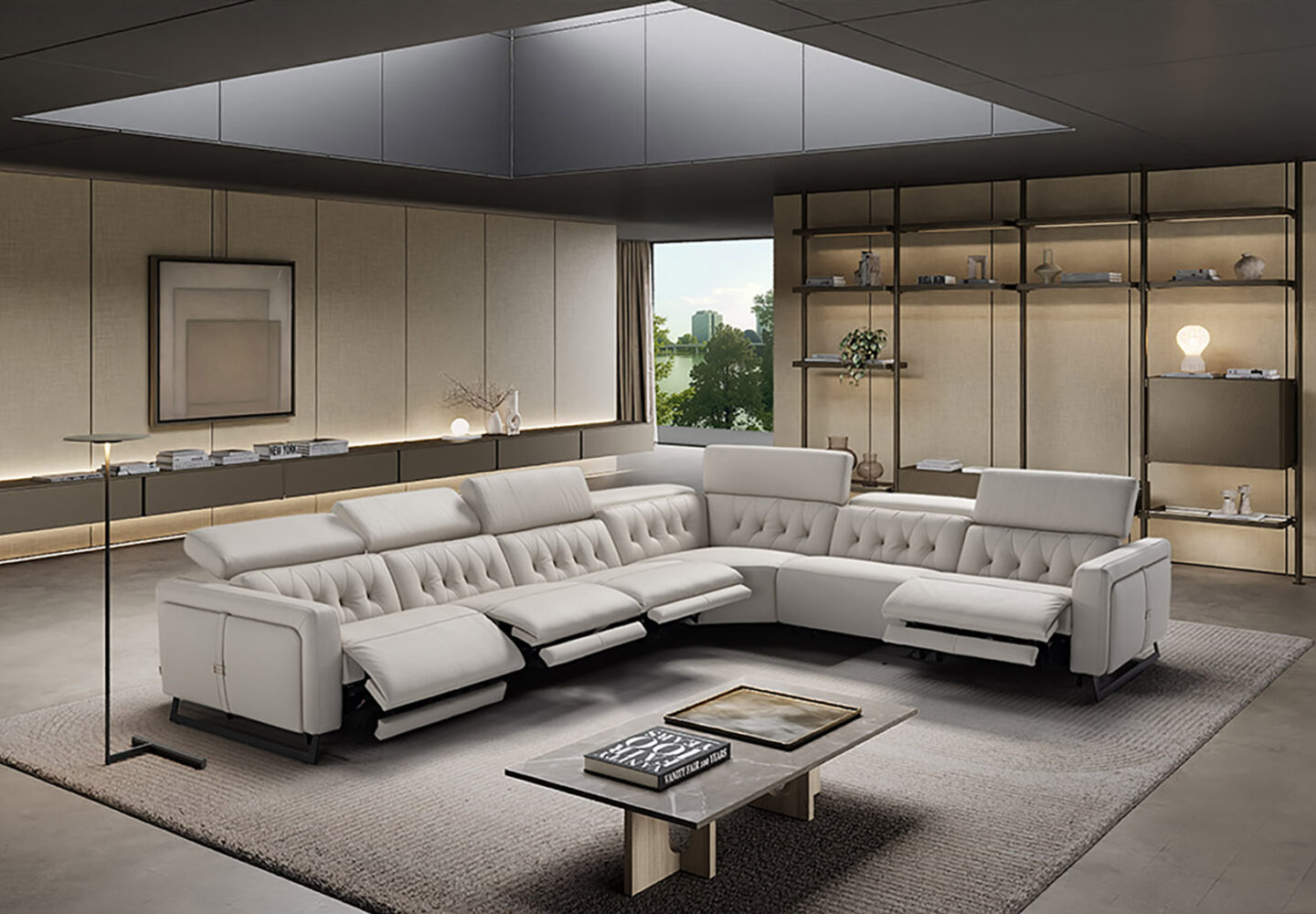 Luxury Italian leather sectional sofa by Fabio & Co Italia