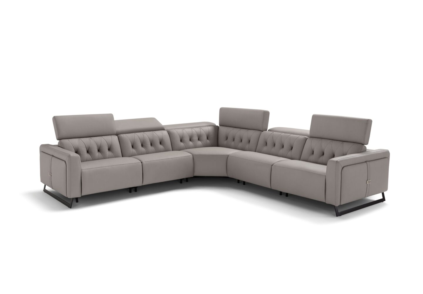 Allegra Italian leather sofa cushion and stitching detail