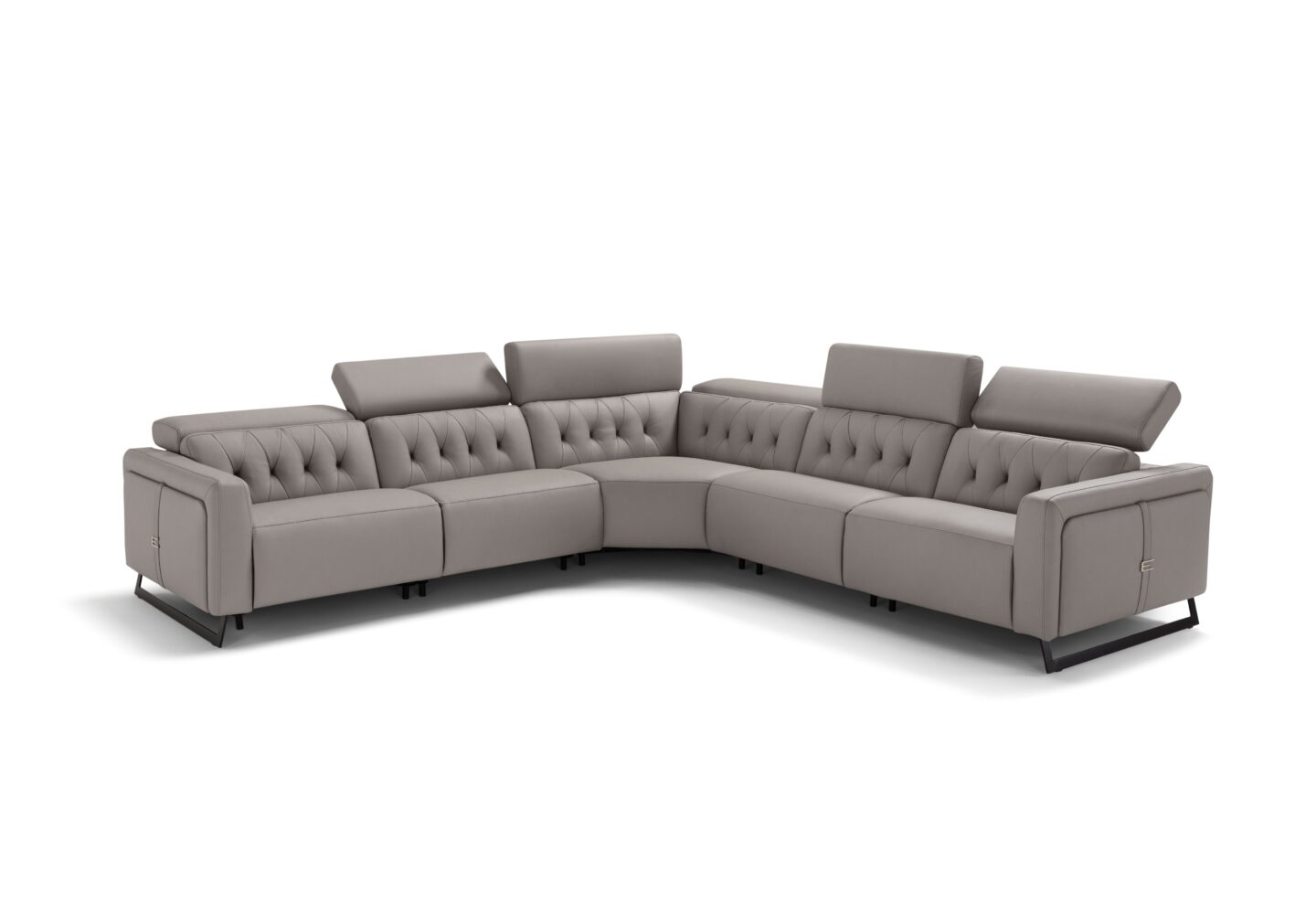 Allegra Italian leather sofa adjustable headrest feature