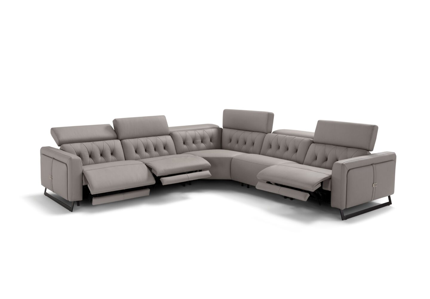 Allegra Italian leather recliner sofa with extended footrest