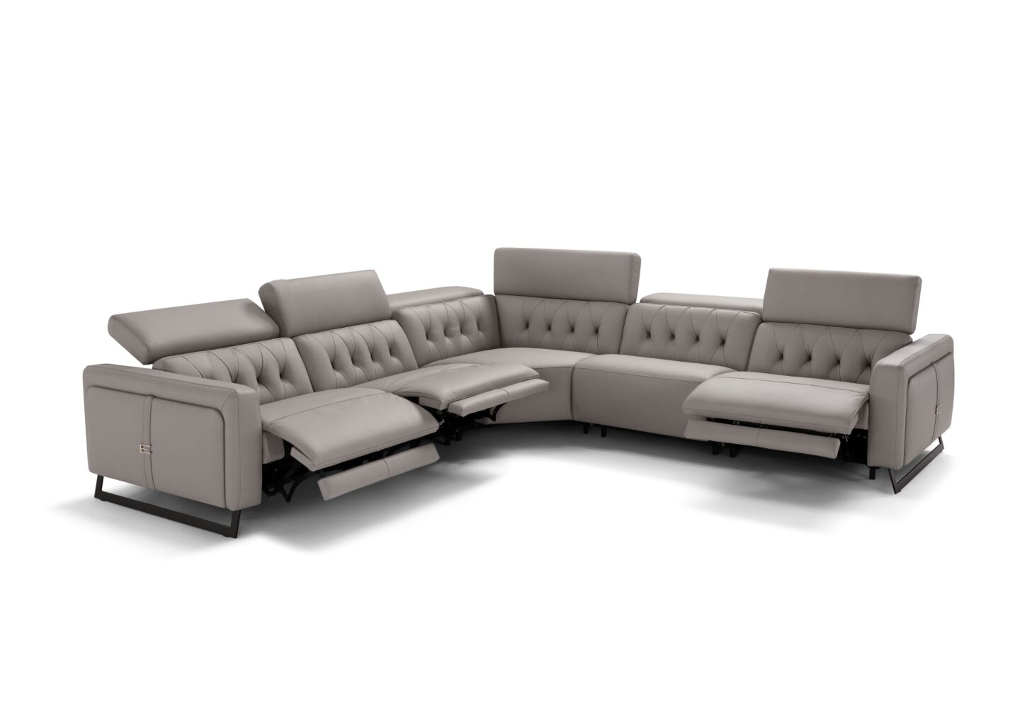 Allegra Italian leather sectional sofa side profile