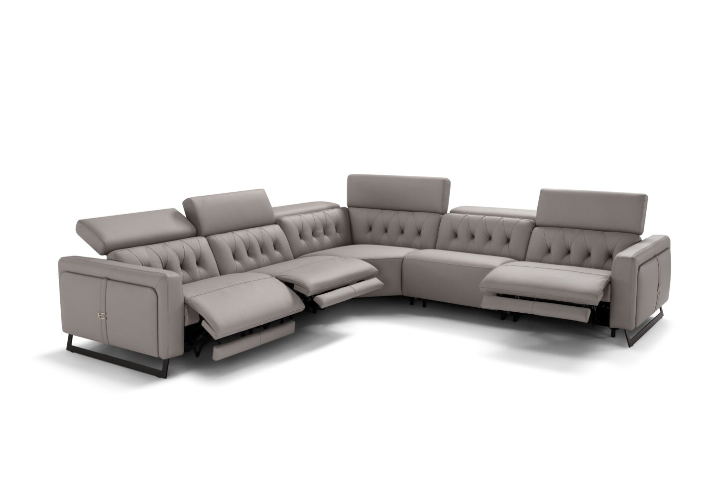 Allegra Italian leather sectional sofa full configuration layout