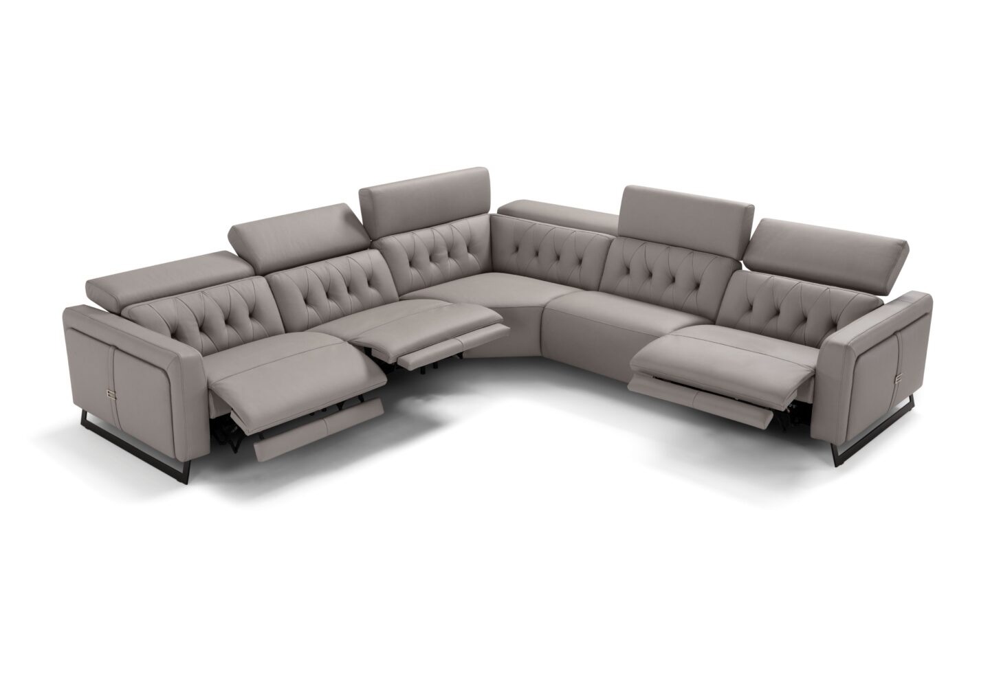 Allegra Italian leather sectional corner seating detail