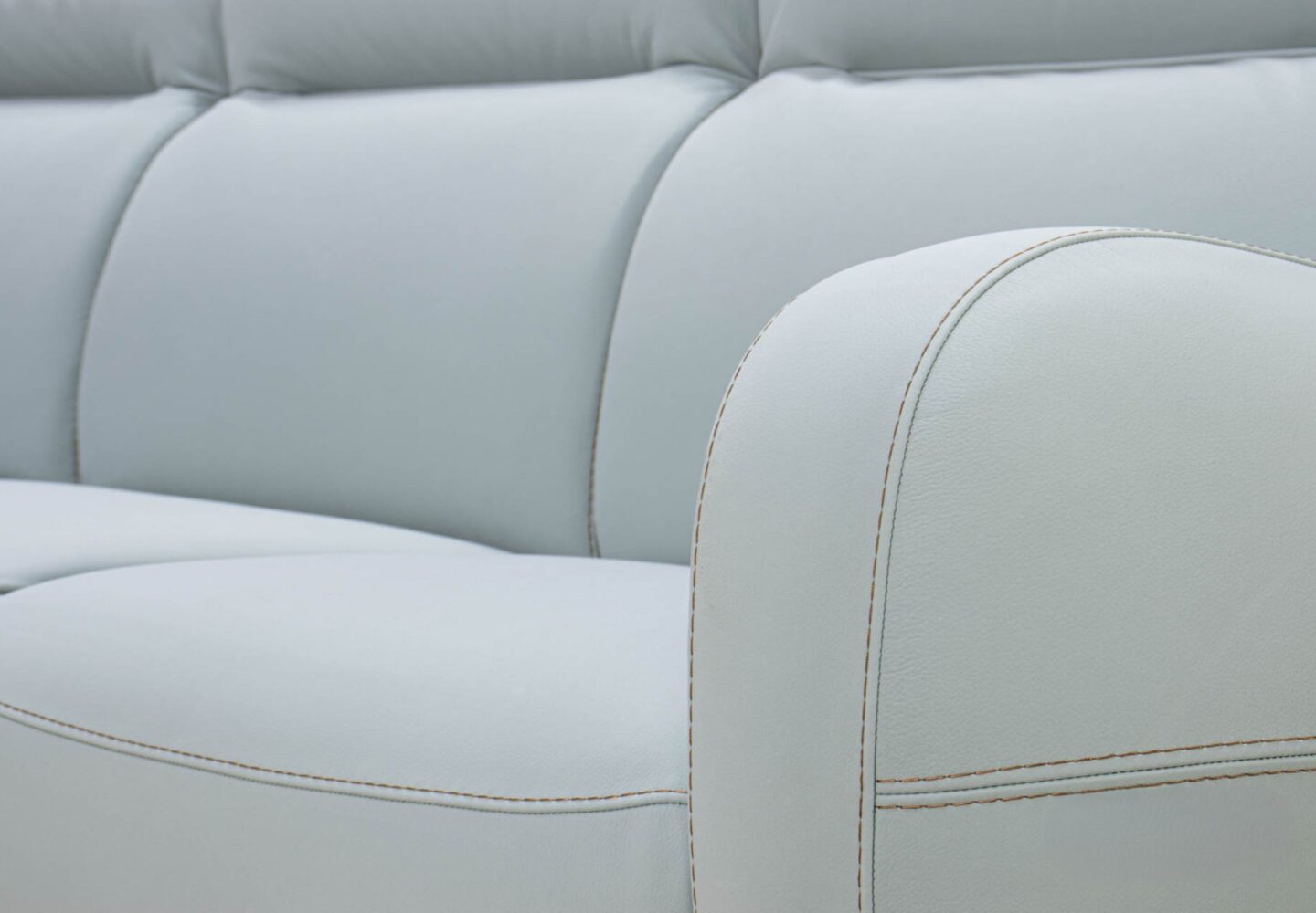 Bubble sofa upholstery detail showing stitching and fabric texture