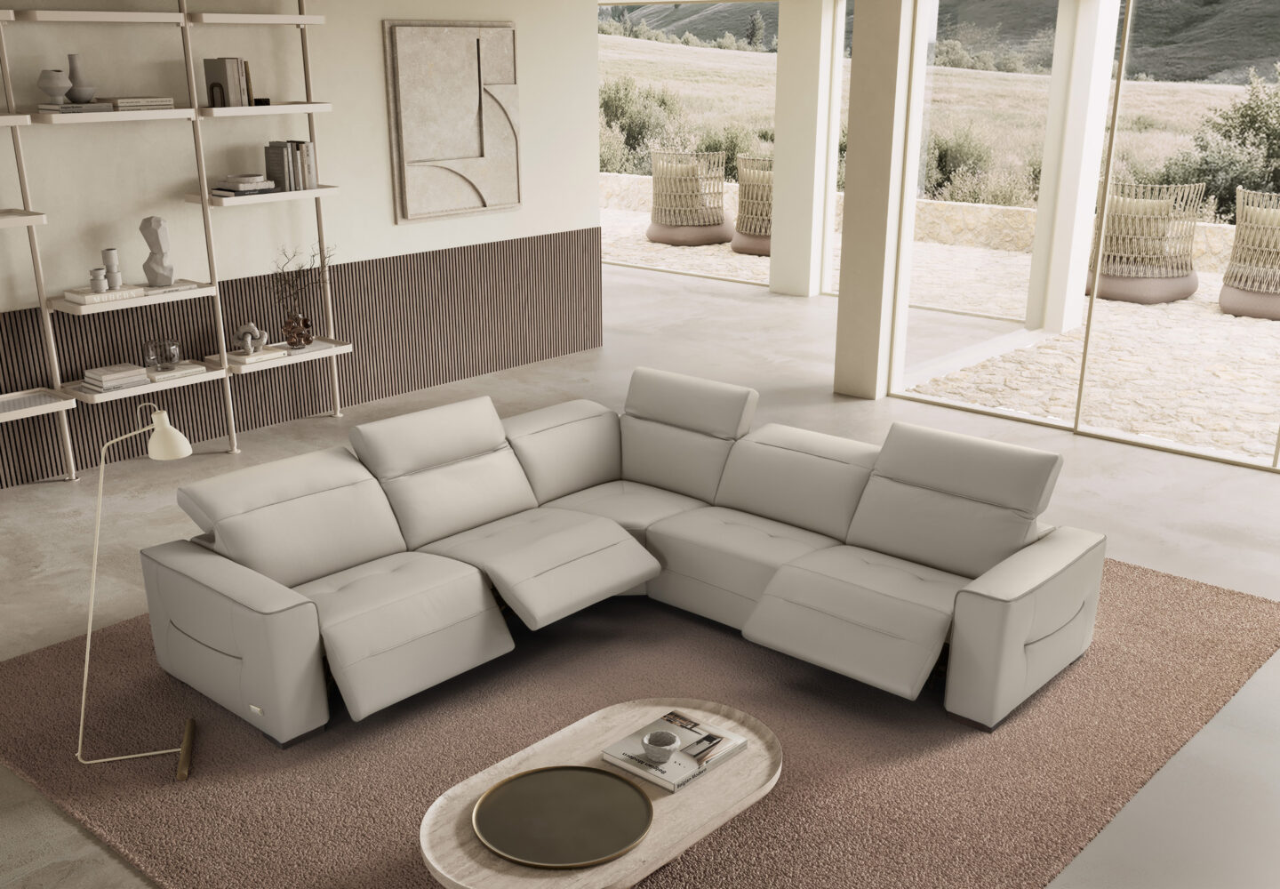 Arlene sectional sofa 100% made in Italy modern living room setup