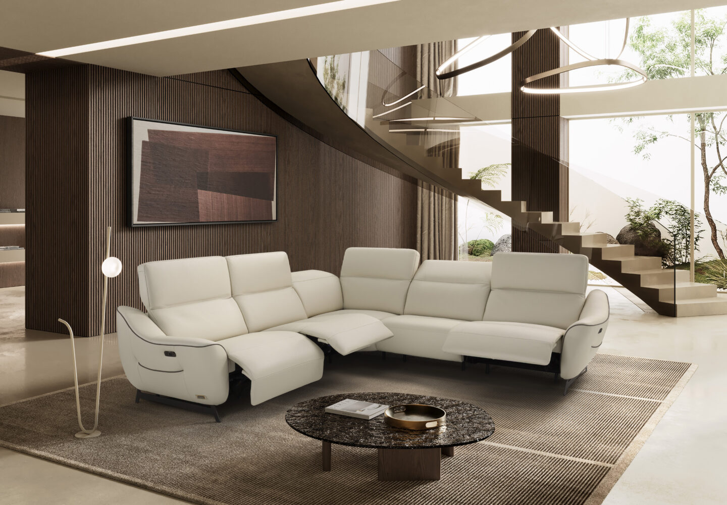Dream Italian recliner sofa luxury sectional with chaise