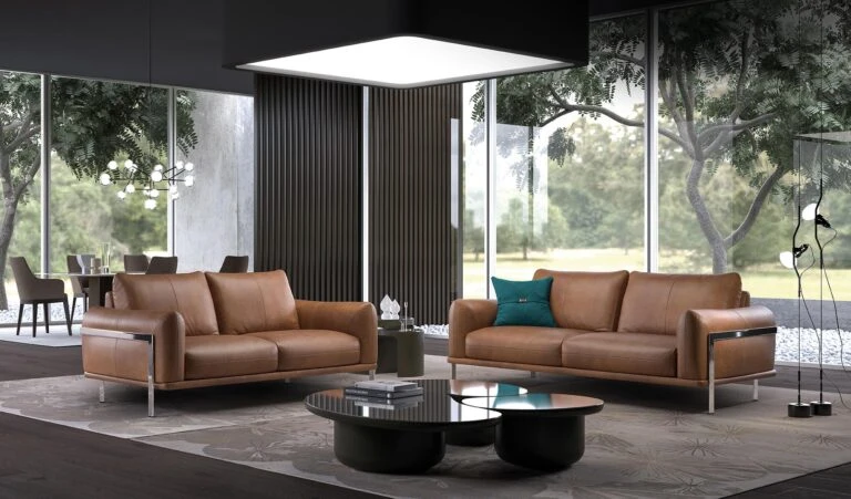 Penthouse Goals- Leather Furniture in Orange for Sky-High Living